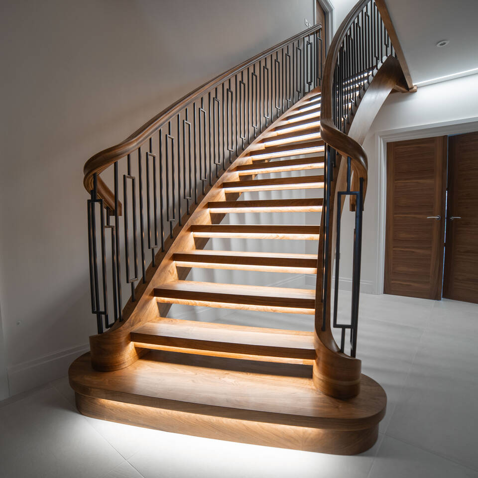 Walnut Curved Staircase